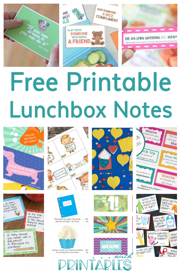21 Fabulous Free Printable Lunchbox Notes - With Printables